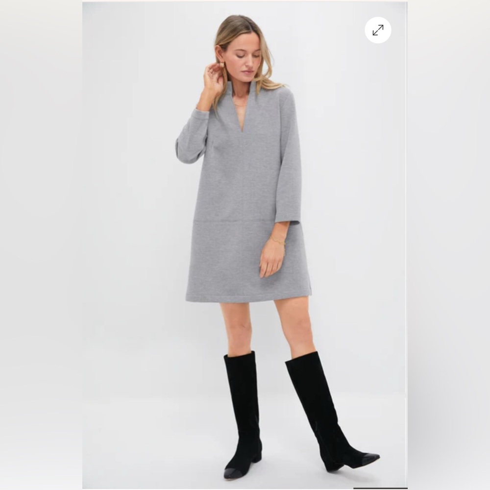 Tuckernuck Gray Herringbone Clifton Dress